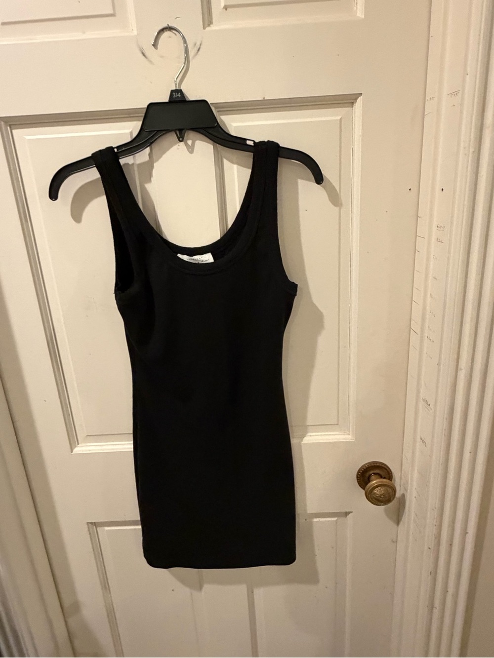 American Threads Black Scoop Neck Bodycon Tank Mini Dress Size Medium
